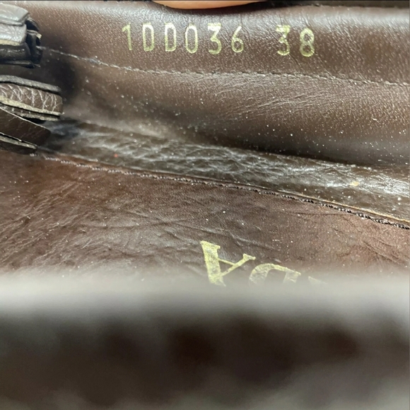 Prada Designer Italy Brown Leather Bow Slip Loafer Driving Flat Women US 7 EU 38 - Picture 8 of 9